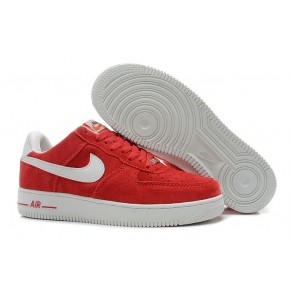 Nike Air Force 1 Low Suede Red White Shoes
