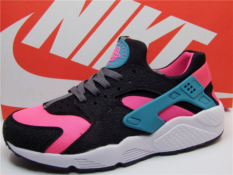 Nike Air Huarache 1 Black Pink Blue White Shoes - Click Image to Close