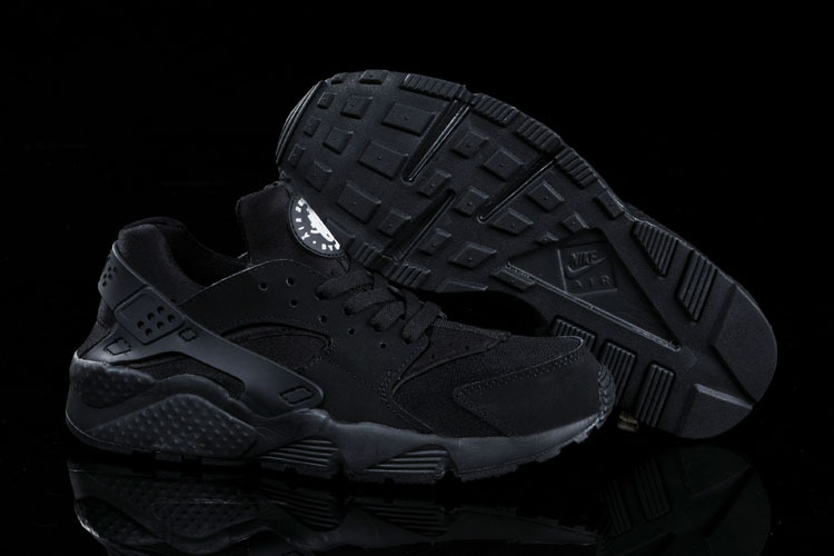 Nike Air Huarache All Black Running Shoes - Click Image to Close