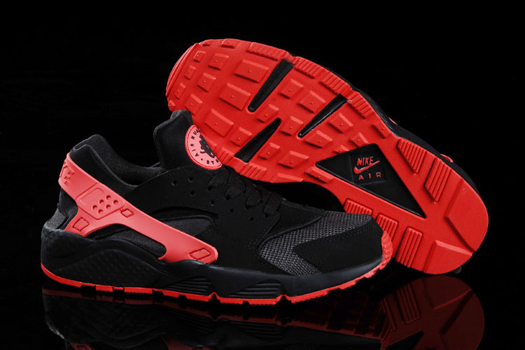 Nike Air Huarache Black Red Women Running Shoes - Click Image to Close