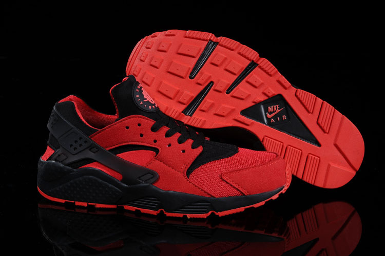 Nike Air Huarache Red Black Women Running Shoes - Click Image to Close