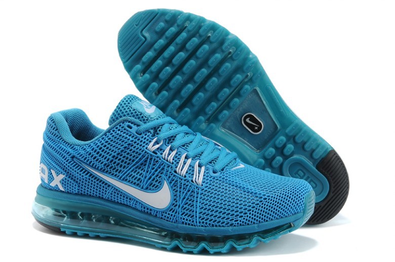 Nike Air Max 2013 All Blue Sport Shoes - Click Image to Close