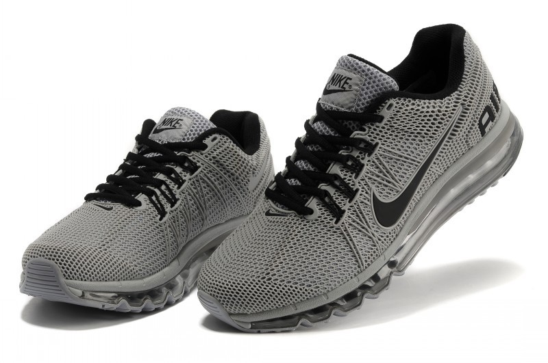 Nike Air Max 2013 All Grey Black Sport Shoes - Click Image to Close