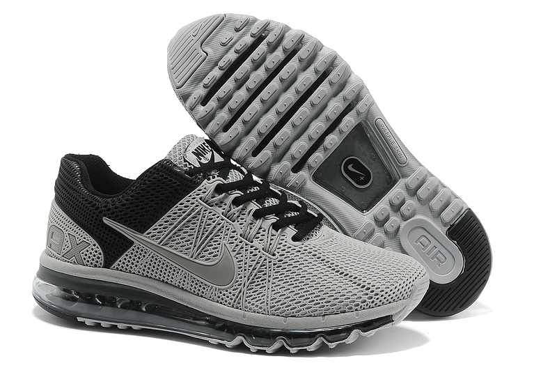 Nike Air Max 2013 Grey Black Sport Shoes - Click Image to Close