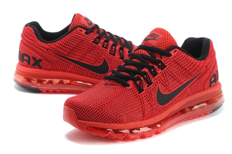 Nike Air Max 2013 Red Black Logo Sport Shoes - Click Image to Close