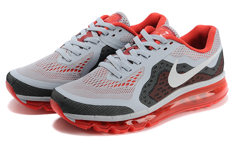 Nike Air Max 2014 Grey Black Red Shoes - Click Image to Close