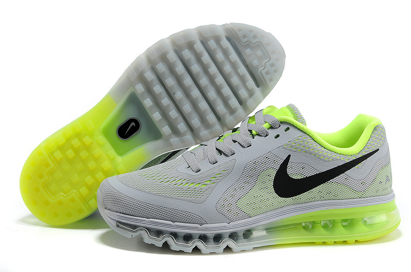 Nike Air Max 2014 Grey Fluorscent Green Shoes - Click Image to Close