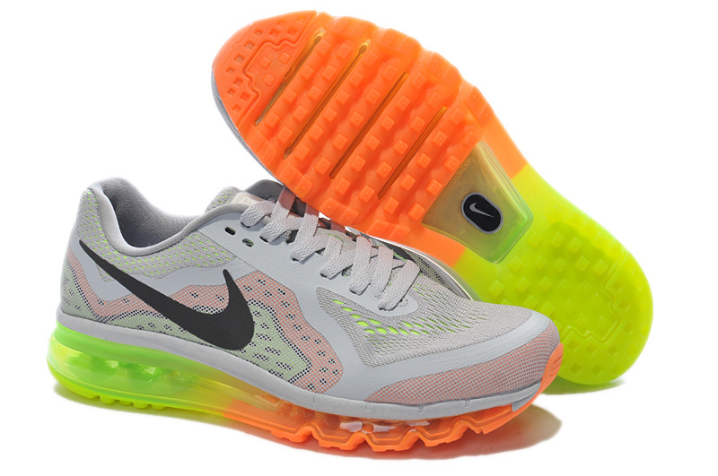 Nike Air Max 2014 Grey Orange Green Shoes - Click Image to Close