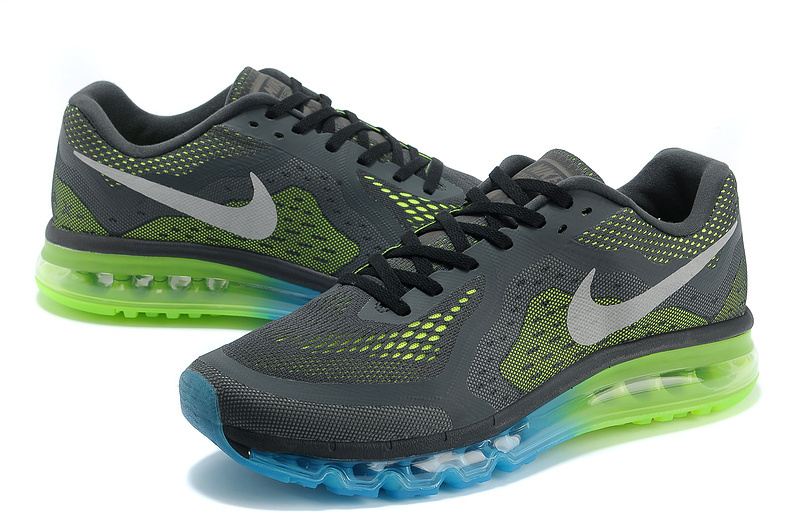 Nike Air Max 2014 Grey Orange Green Silver Shoes - Click Image to Close