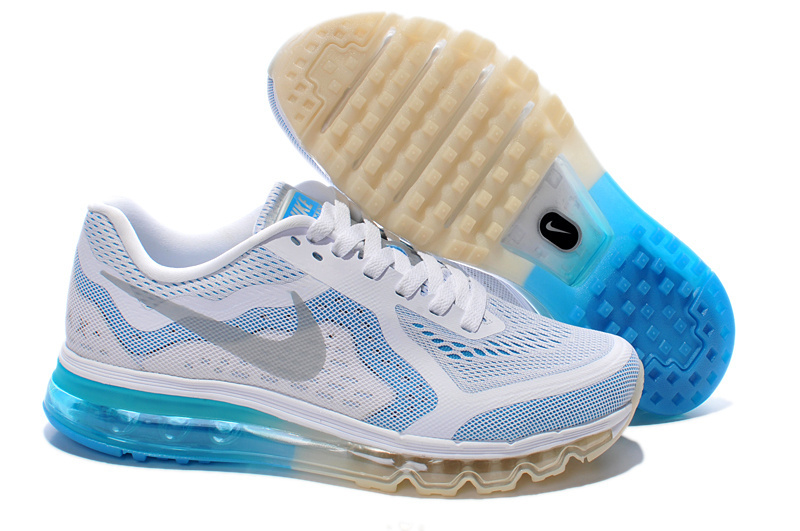 Nike Air Max 2014 White Blue Shoes - Click Image to Close