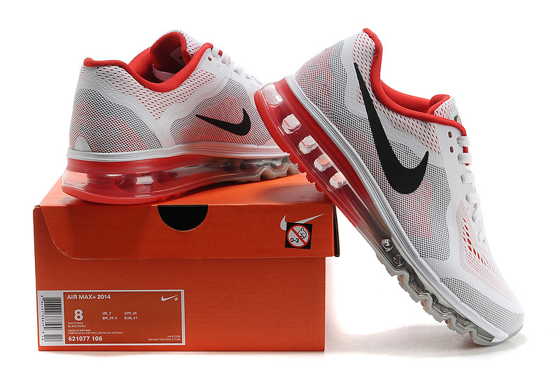 Nike Air Max 2014 White Grey Red Shoes