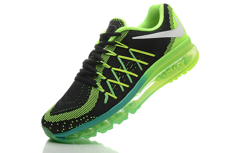 Nike Air Max 2015 Knit Black Green Shoes