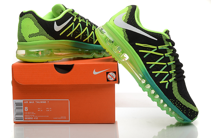 Nike Air Max 2015 Knit Black Green Shoes - Click Image to Close