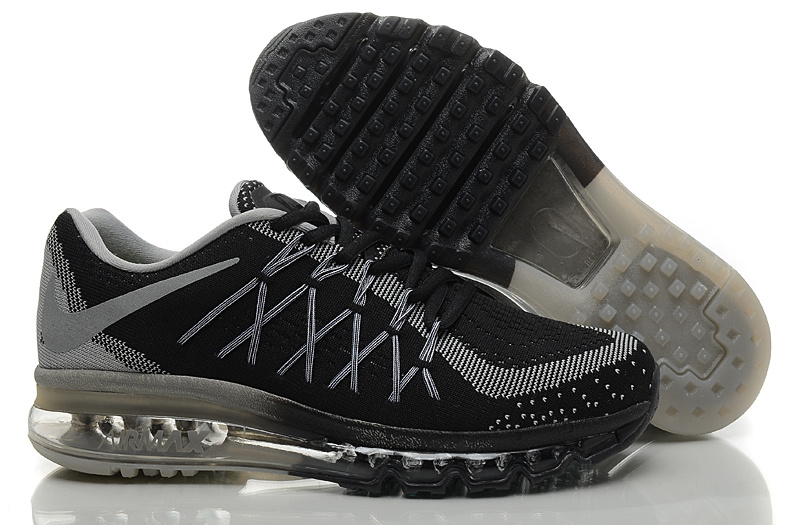 Nike Air Max 2015 Knit Black Grey Shoes - Click Image to Close