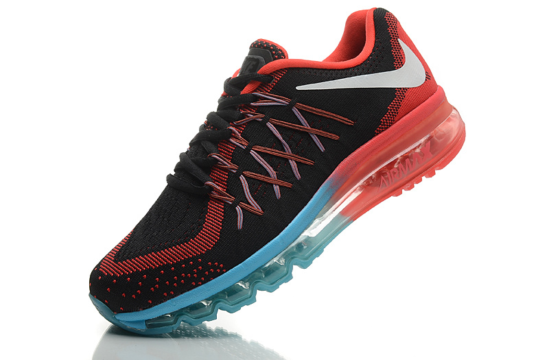 Nike Air Max 2015 Knit Black Red Blue Shoes - Click Image to Close