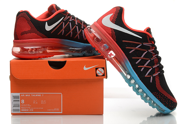 Nike Air Max 2015 Knit Black Red Blue Shoes - Click Image to Close