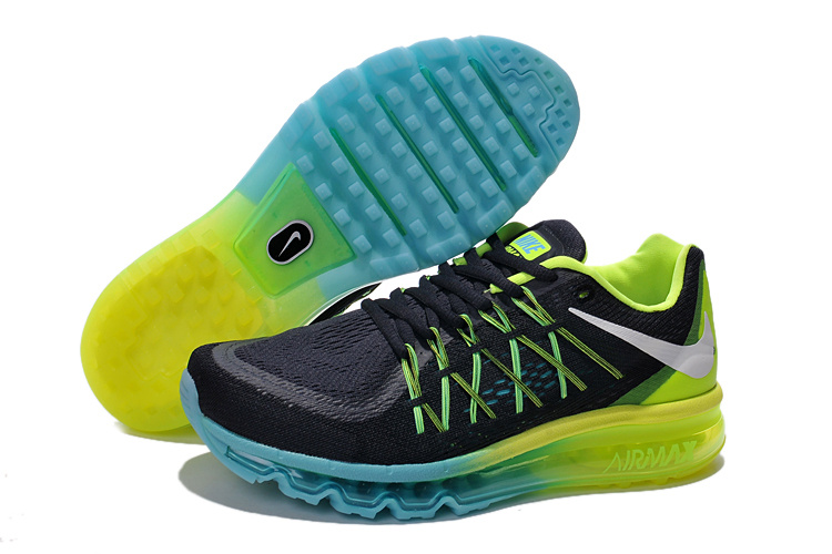Nike Air Max 2015 Black Blue Green Women Shoes - Click Image to Close