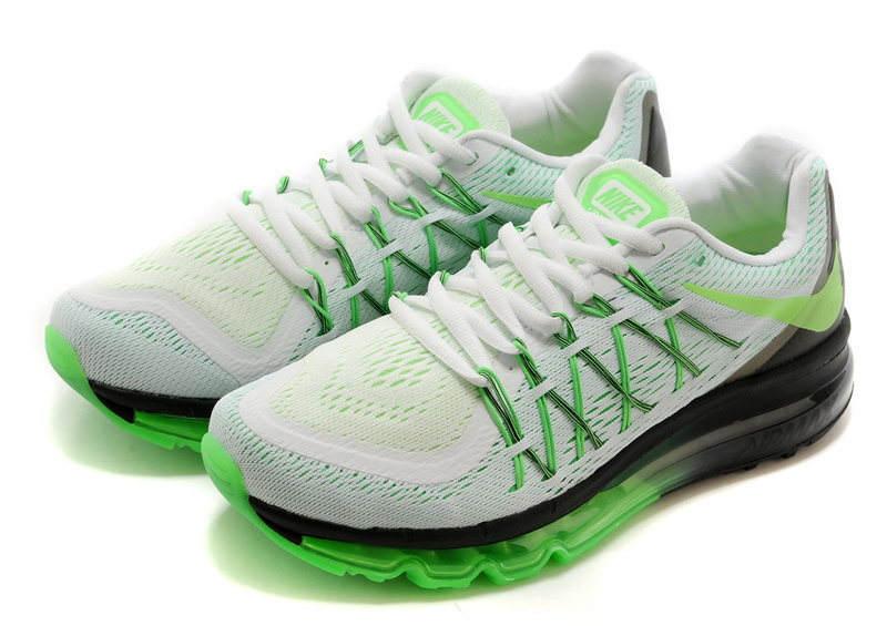 Nike Air Max 2015 Grey Black Green Women Shoes - Click Image to Close