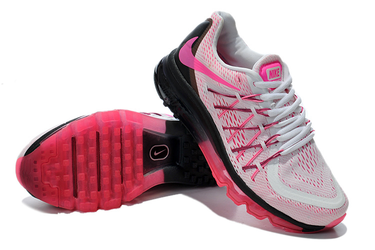 Nike Air Max 2015 White Pink Black Women Shoes - Click Image to Close