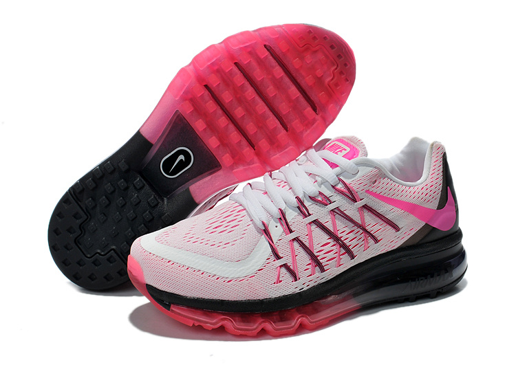 Nike Air Max 2015 White Pink Black Women Shoes - Click Image to Close