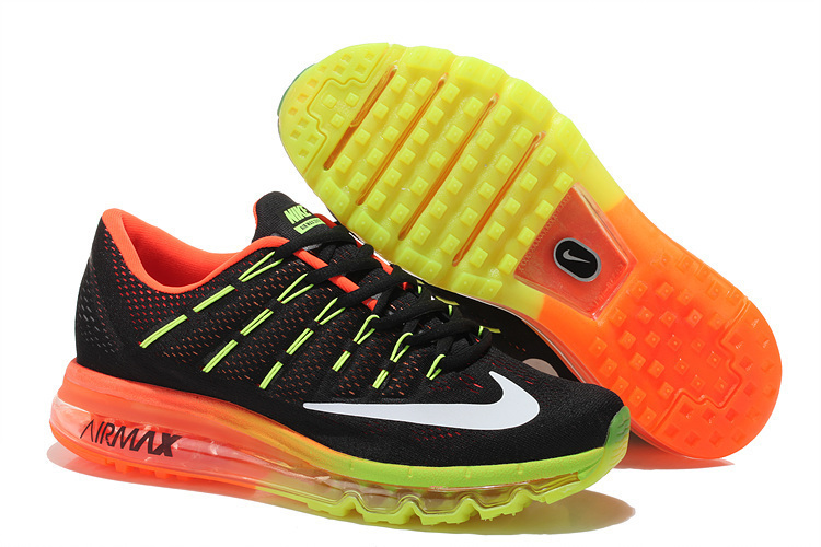 Nike Air Max 2016 Black Fluorscent Orange Shoes - Click Image to Close
