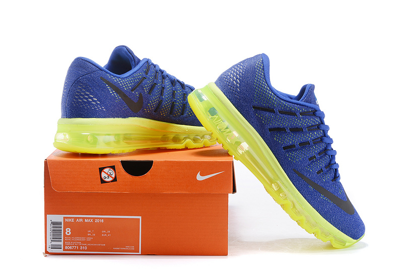 Nike Air Max 2016 Blue Fluorscent Green Shoes - Click Image to Close
