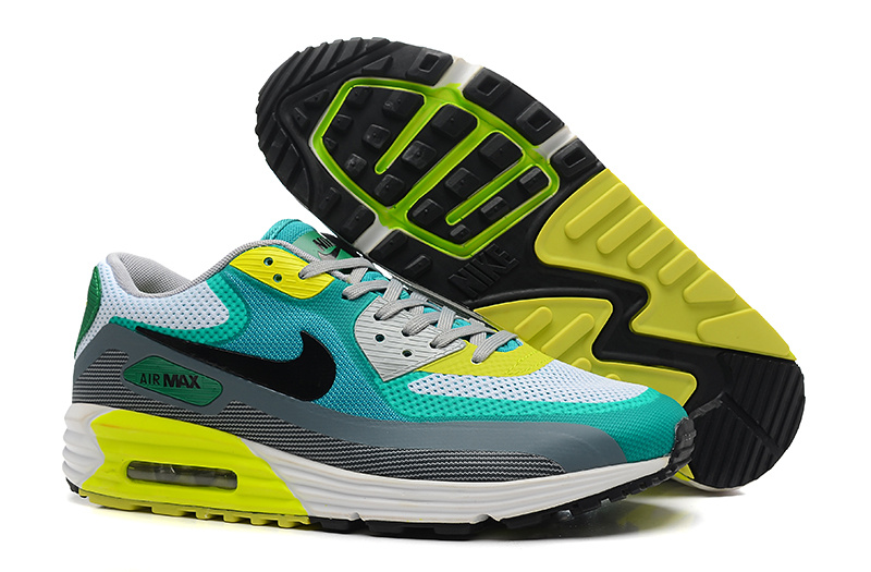 Women Nike Air Max 25 Anniversary Lunar90 C3 Grey Blue Yellow Black