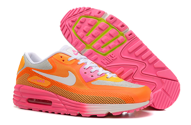 Women Nike Air Max 25 Anniversary Lunar90 C3 Orange White Pink