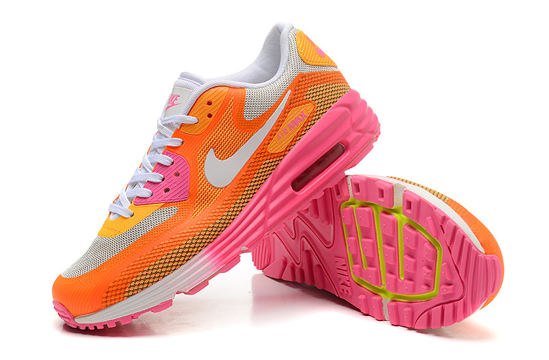 Women Nike Air Max 25 Anniversary Lunar90 C3 Orange White Pink