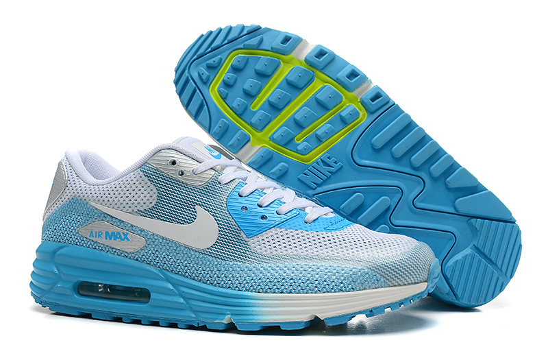 Women Nike Air Max 25 Anniversary Lunar90 C3 Silver Light Blue - Click Image to Close