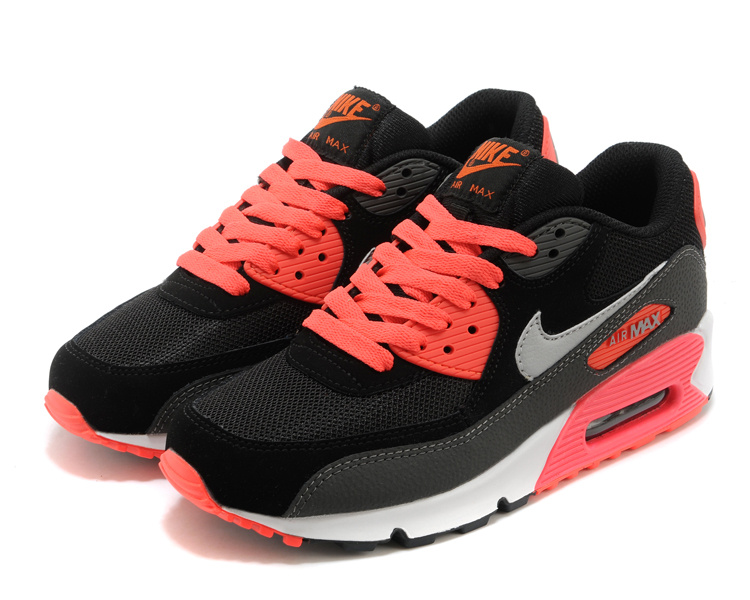 Nike Air Max 90 Black Orang Red Mens Shoes