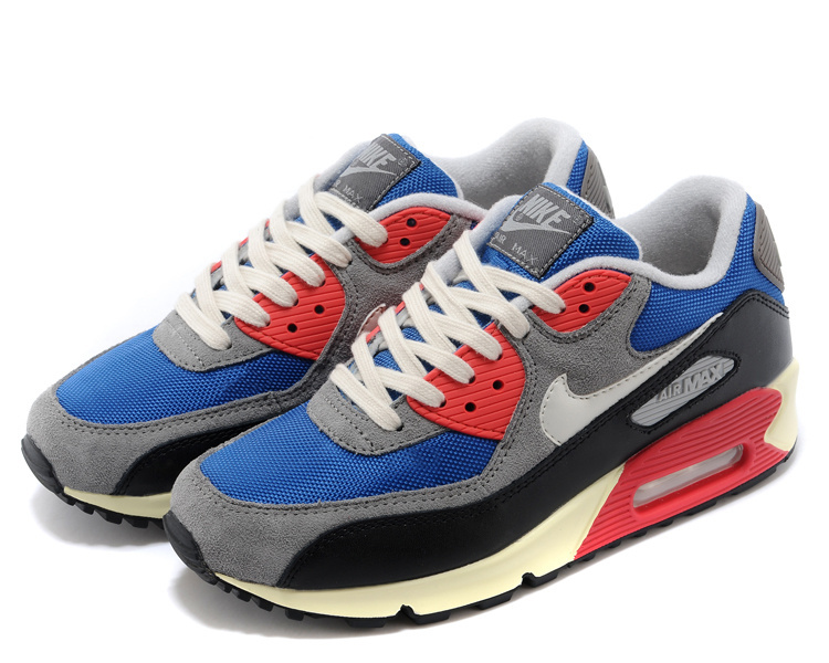 Nike Air Max 90 Blue Grey Red White For Women