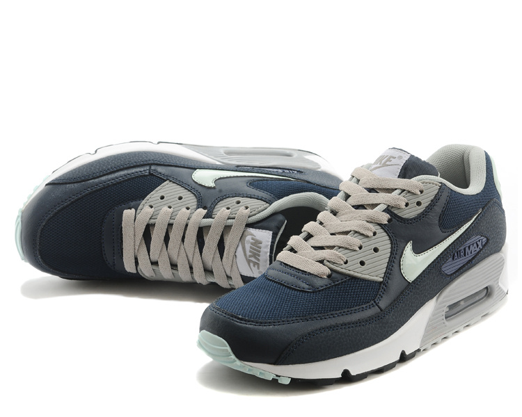 Nike Air Max 90 Blue Grey White Shoes - Click Image to Close