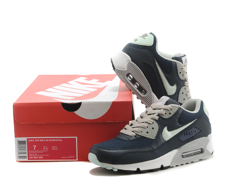 Nike Air Max 90 Blue Grey White Shoes - Click Image to Close