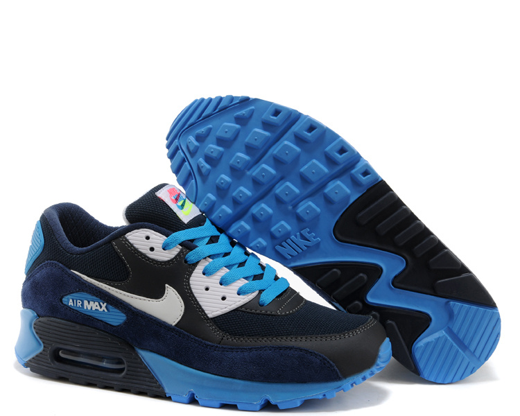 Nike Air Max 90 Dark Blue Black Women Shoes - Click Image to Close