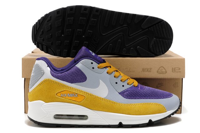 Nike Air Max 90 HYP PRM Grey Purple Yellow White - Click Image to Close