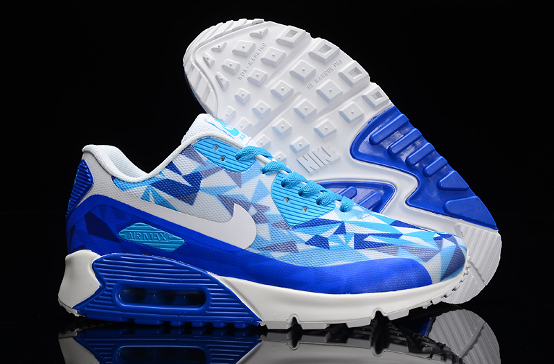 Nike Air Max 90 Hyperfuse Blue Grey White Shoes - Click Image to Close