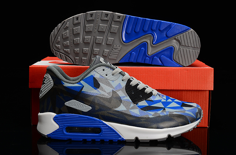 Nike Air Max 90 Hyperfuse Grey Black Blue Shoes - Click Image to Close