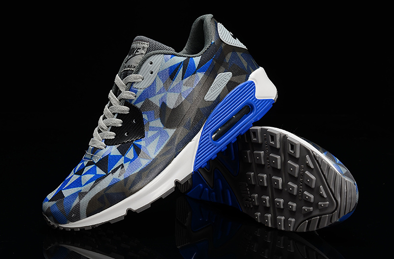 Nike Air Max 90 Hyperfuse Grey Black Blue Shoes - Click Image to Close