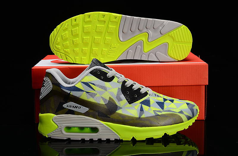 Nike Air Max 90 Hyperfuse Grey Black Green Shoes - Click Image to Close