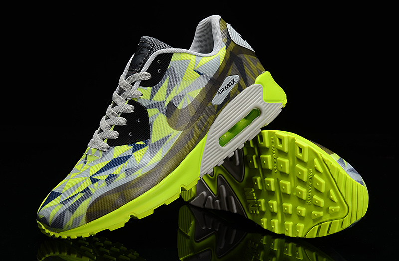 Nike Air Max 90 Hyperfuse Grey Black Green Shoes - Click Image to Close