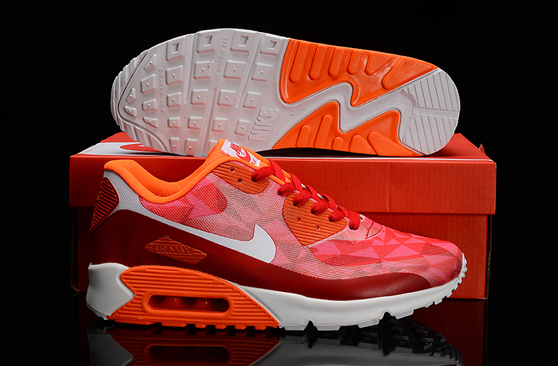 Nike Air Max 90 Hyperfuse Wine Red Orange White Shoes