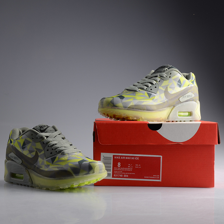 Nike Air Max 90 Jelly Grey Green Women Shoes - Click Image to Close