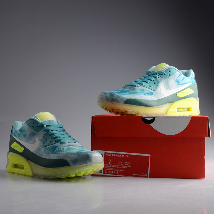 Nike Air Max 90 Jelly Sky Blue Fluorscent Green Women Shoes
