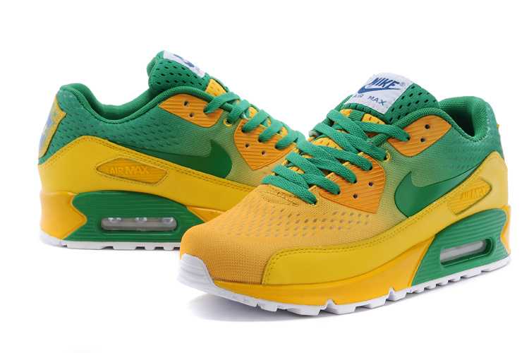 Nike Air Max 90 Knit Yellow Green White Shoes