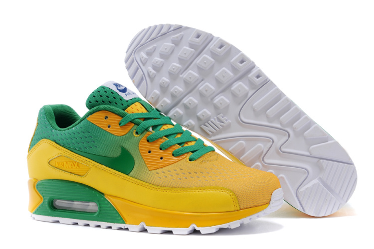 Nike Air Max 90 Knit Yellow Green White Shoes