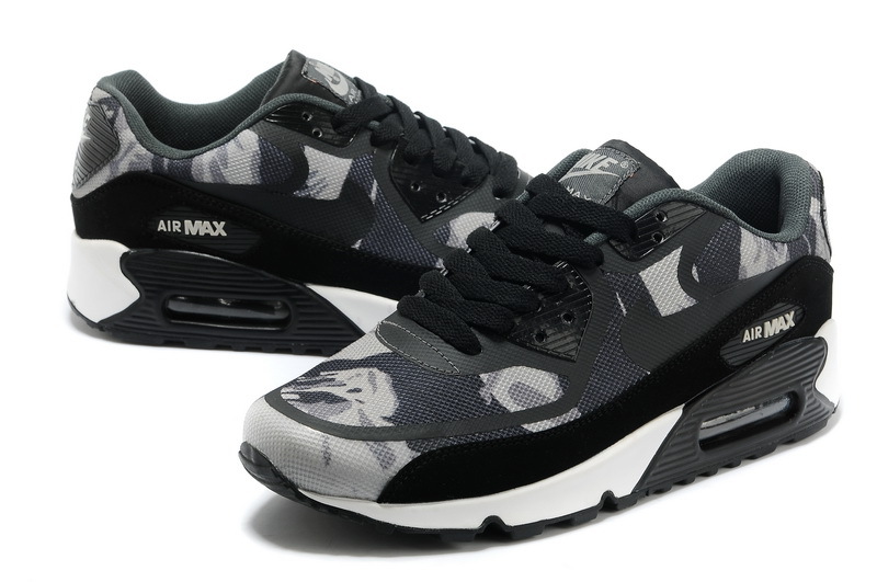 Women Nike Air Max 90 PREM TAPE Black Grey Shoes - Click Image to Close