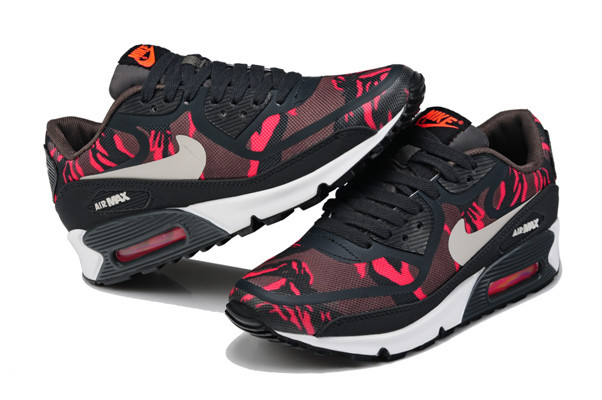 Nike Air Max 90 PREM TAPE Black Red Women Shoes - Click Image to Close