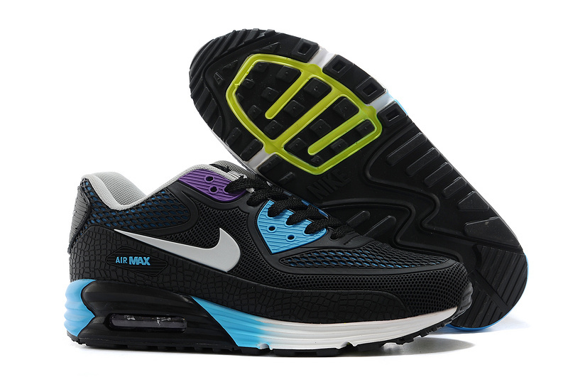 Nike Air Max 90 Rubber Patch 25th Anniversary Peach Black Blue White For Women - Click Image to Close