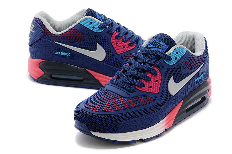 Nike Air Max 90 Rubber Patch 25th Anniversary Peach Blue Peach White For Women - Click Image to Close